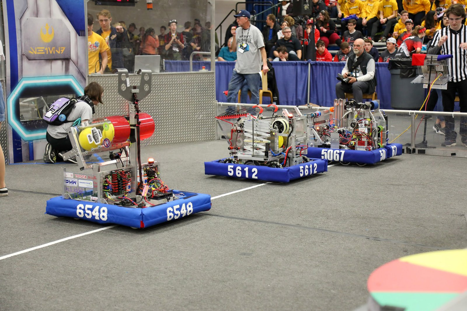 Robots at start line
